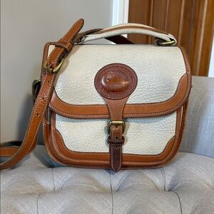 Dooney & Bourke Cream and Brown Leather Crossbody Bag
